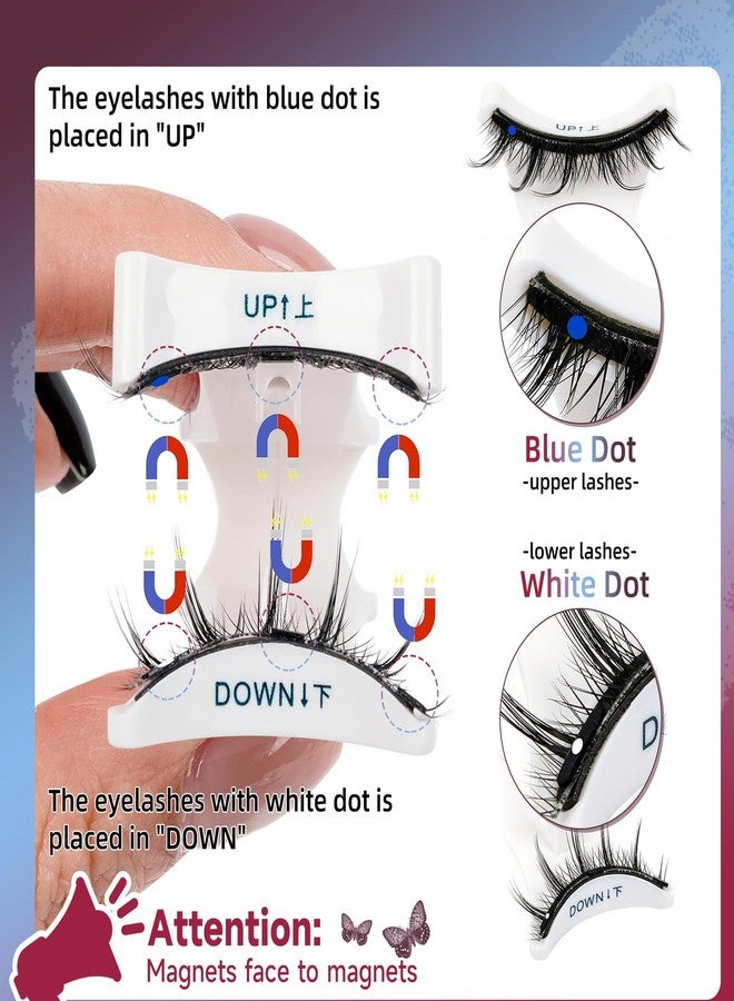 Mayhug Magnetic Eyelashes 3 Pairs Reusable Magnetic Eyelashes with Applicator No Glue Needed Eyelashes Natural-Looking Eyelashes, Eyelash Curler Set, Easy to Wear and Remove (3 Pairs-Kit 4) - Image 5